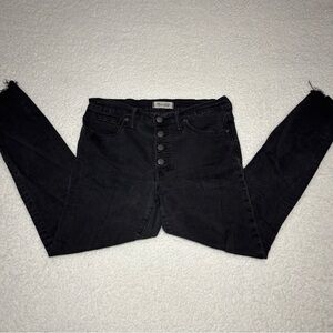 Madewell Women Black Denim 9” High Rise Skinny Jeans